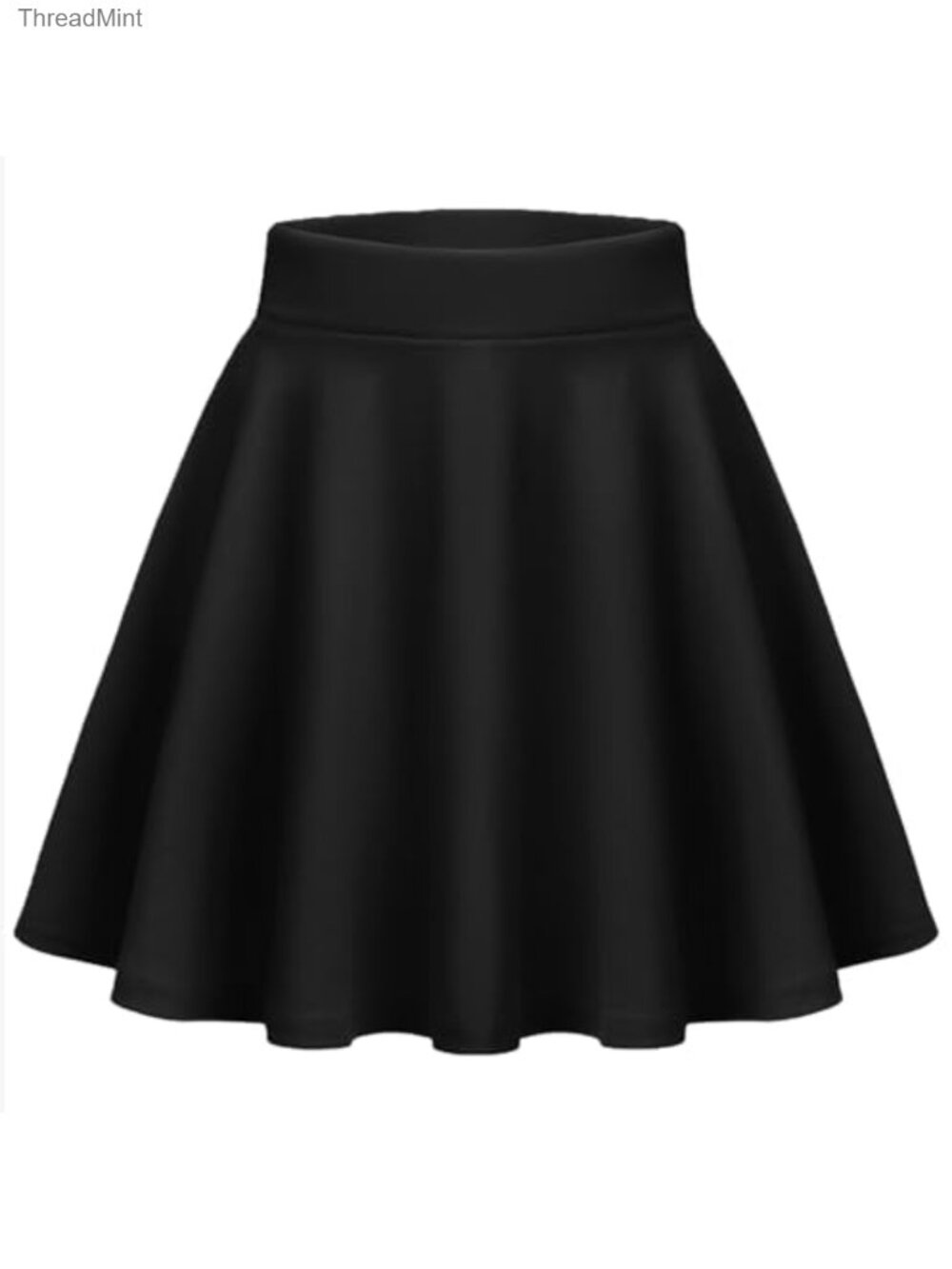 Stretchy High Waist A-Line Pleated Mini Skater Skirt for Women, Club Party